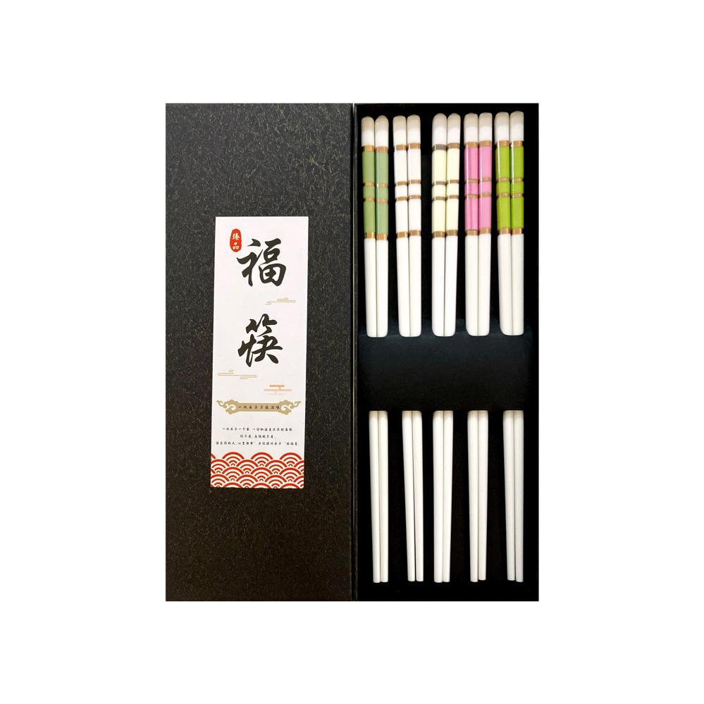Hybrid Material Chopsticks 5-Pair Gift Set - Style 03