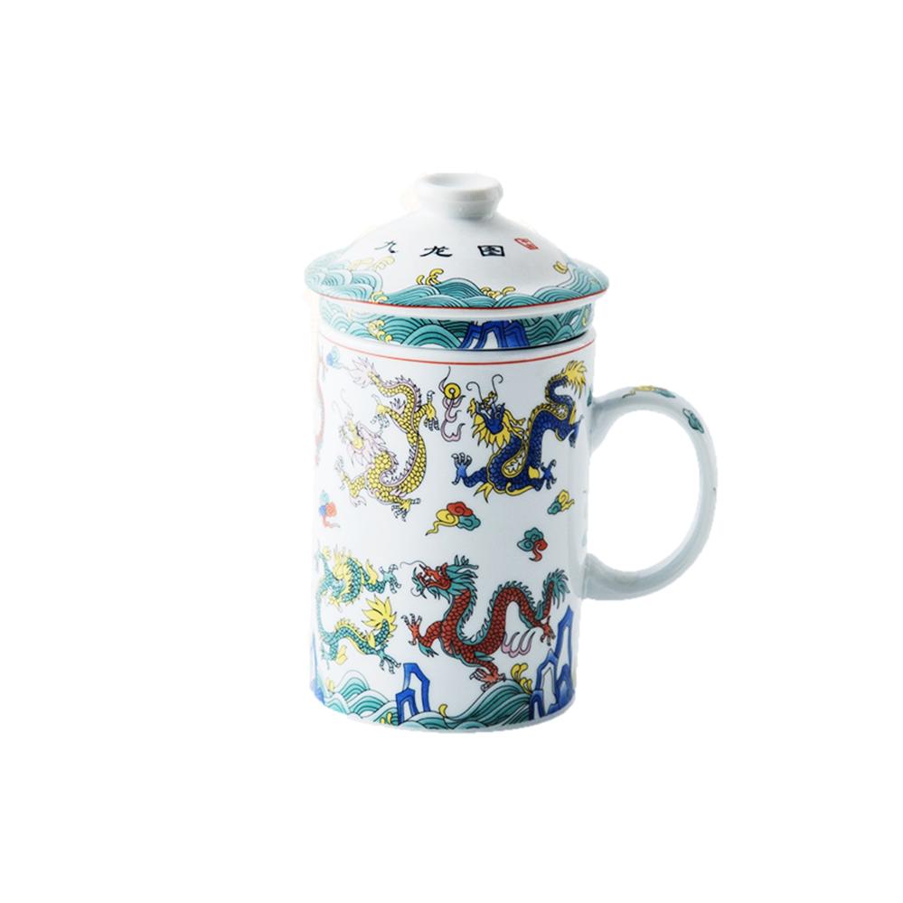 Chinese Porcelain Tea Infuser Mug with Lid - Style 01