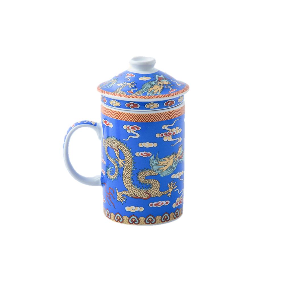 Chinese Porcelain Tea Infuser Mug with Lid - Style 10