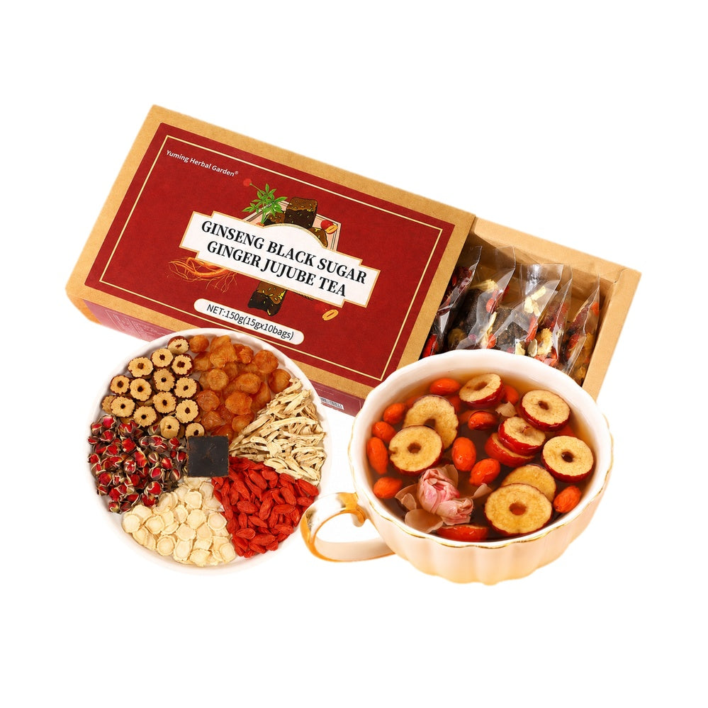 Yuming Herbal Garden Ginseng Black Sugar Ginger Jujube Tea 150g