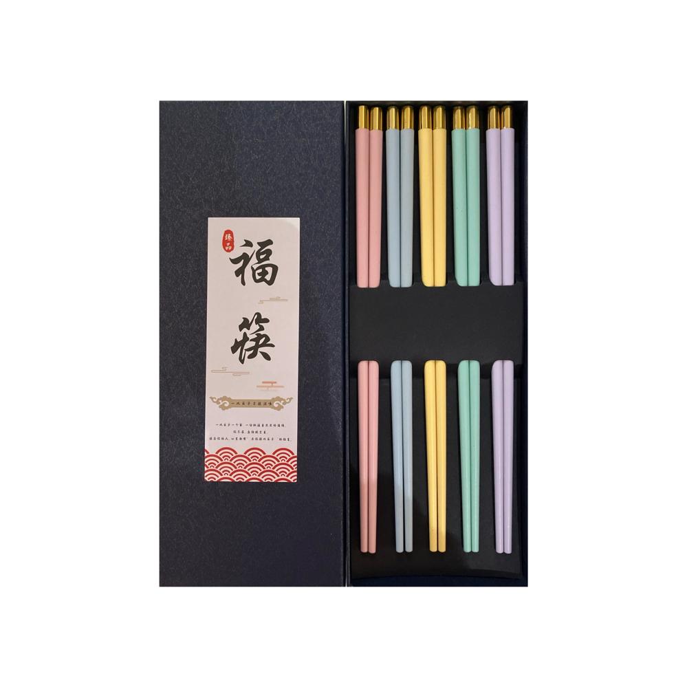 Hybrid Material Chopsticks 5-Pair Gift Set - Style 04