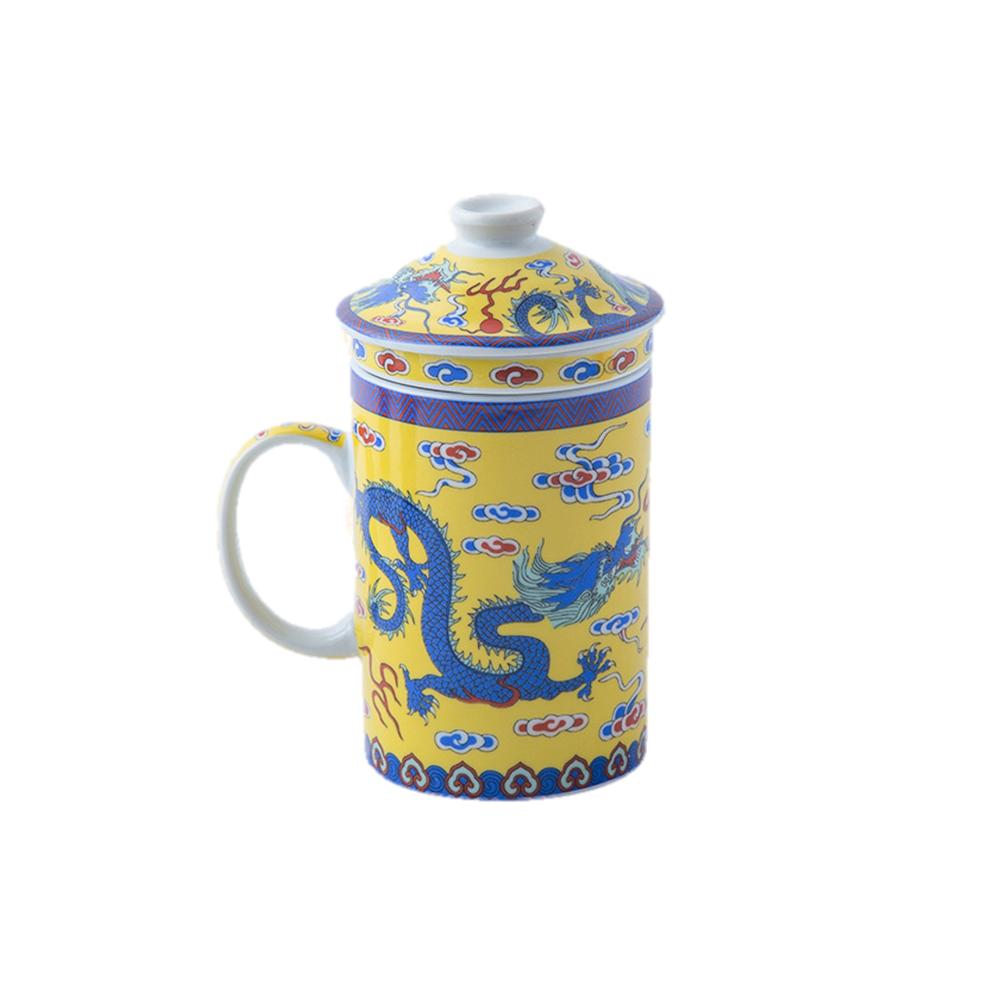 Chinese Porcelain Tea Infuser Mug with Lid - Style 11