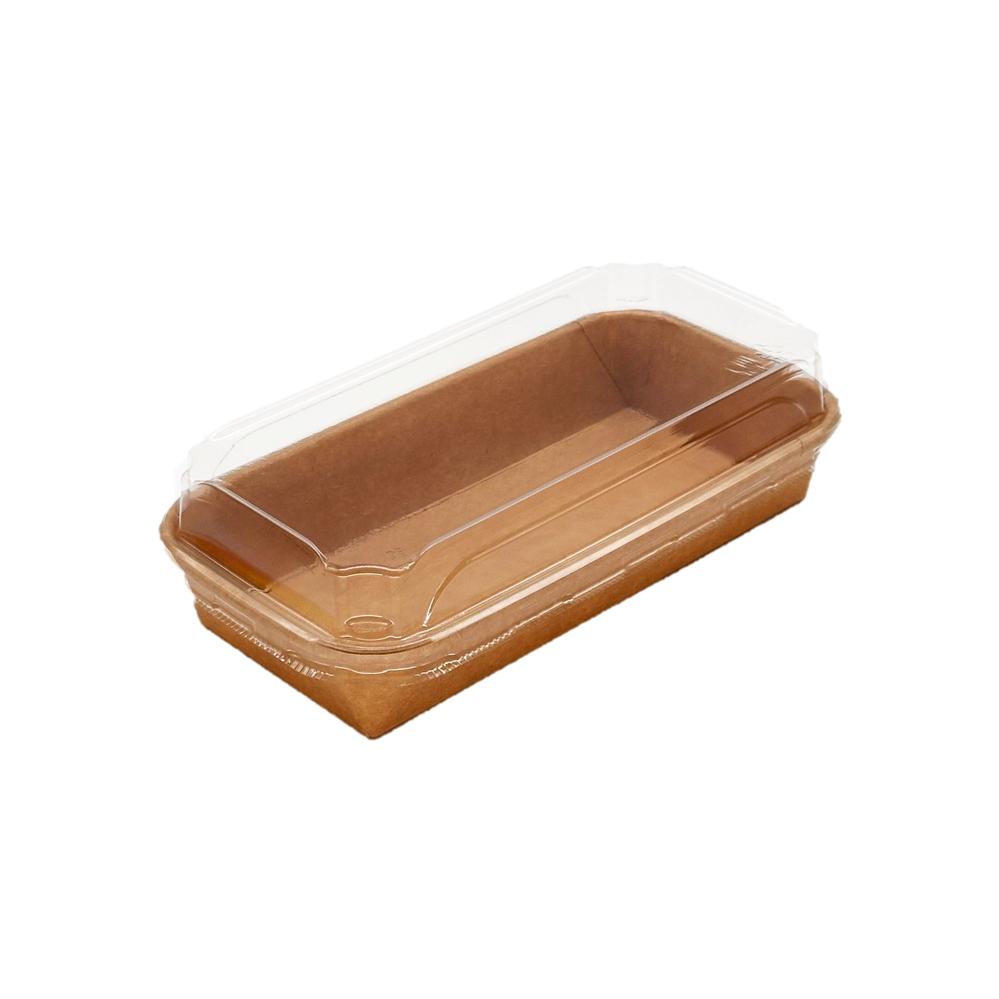 Kraft Paper Food Tray with Lid EP-02 222x87x59mm 50pcs