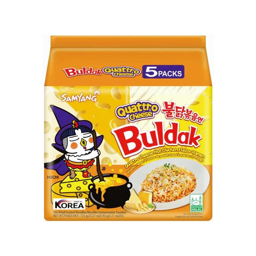 Samyang Buldak Quattro Cheese Hot Chicken Ramen Multi-Pack 5x145g