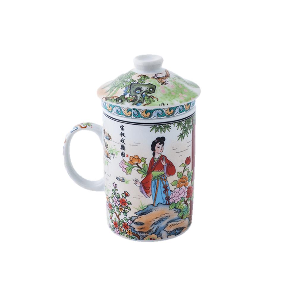 Chinese Porcelain Tea Infuser Mug with Lid - Style 06