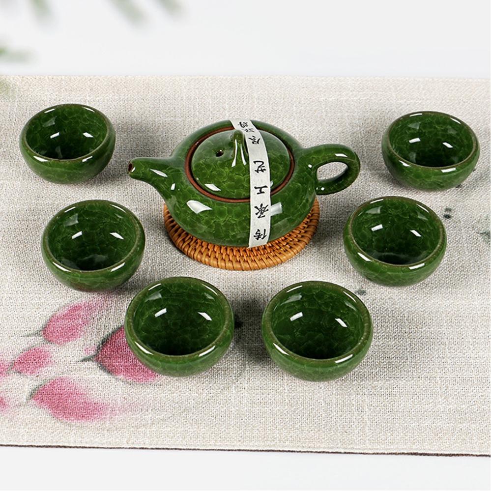 Retro Porcelain Tea Set (1 Teapot, 6 Cups) - Style 02