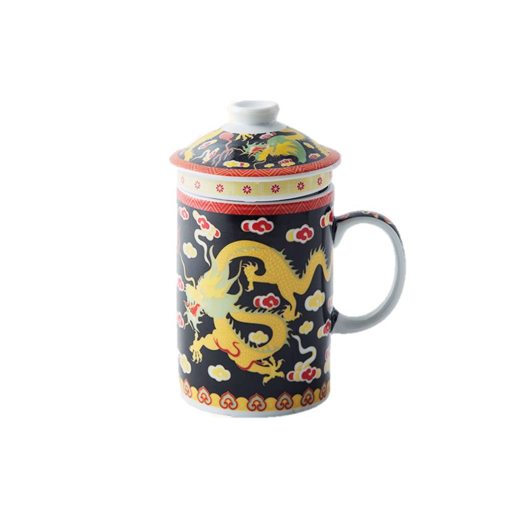 Chinese Porcelain Tea Infuser Mug with Lid - Style 03