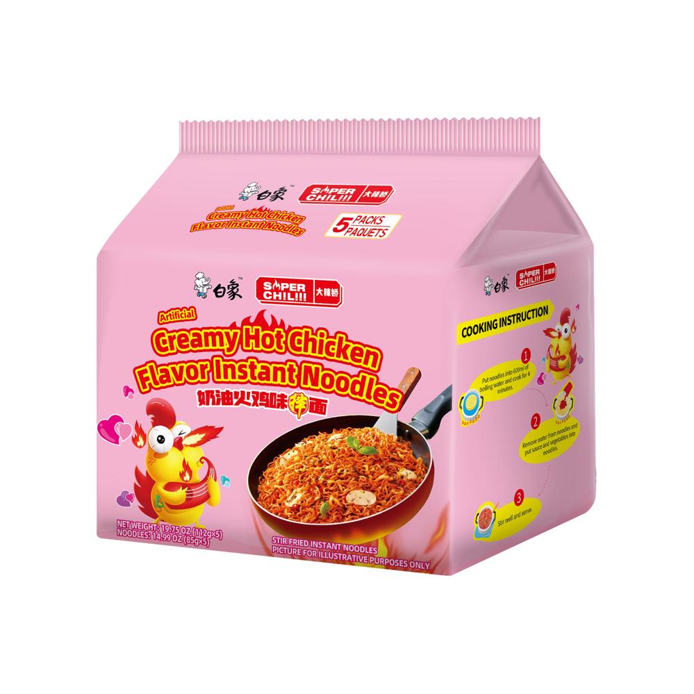 Baixiang Instant Noodles (Creamy Hot Chicken) Multi-Pack 5x112g