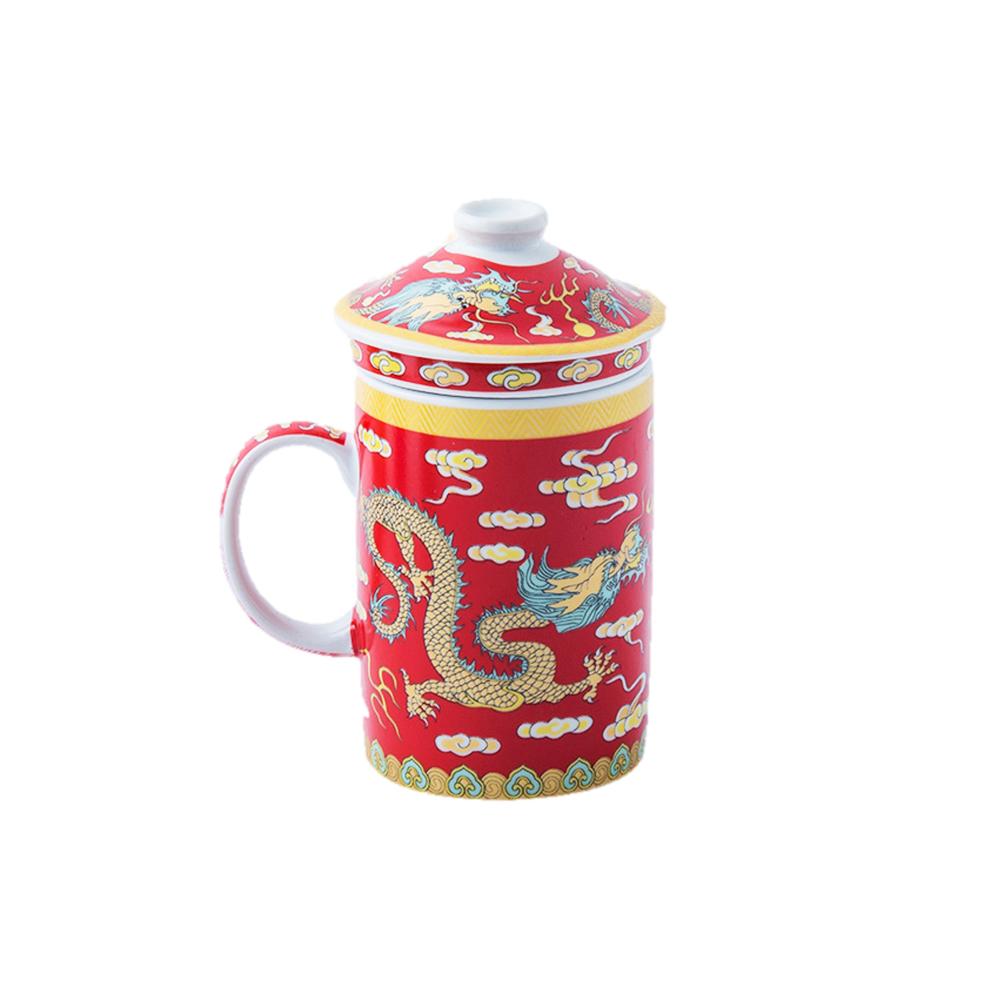 Chinese Porcelain Tea Infuser Mug with Lid - Style 04