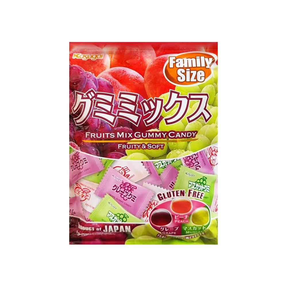 Kasugai Frutia Gummy Assortment (Grape, Peach, Muscat) 295g