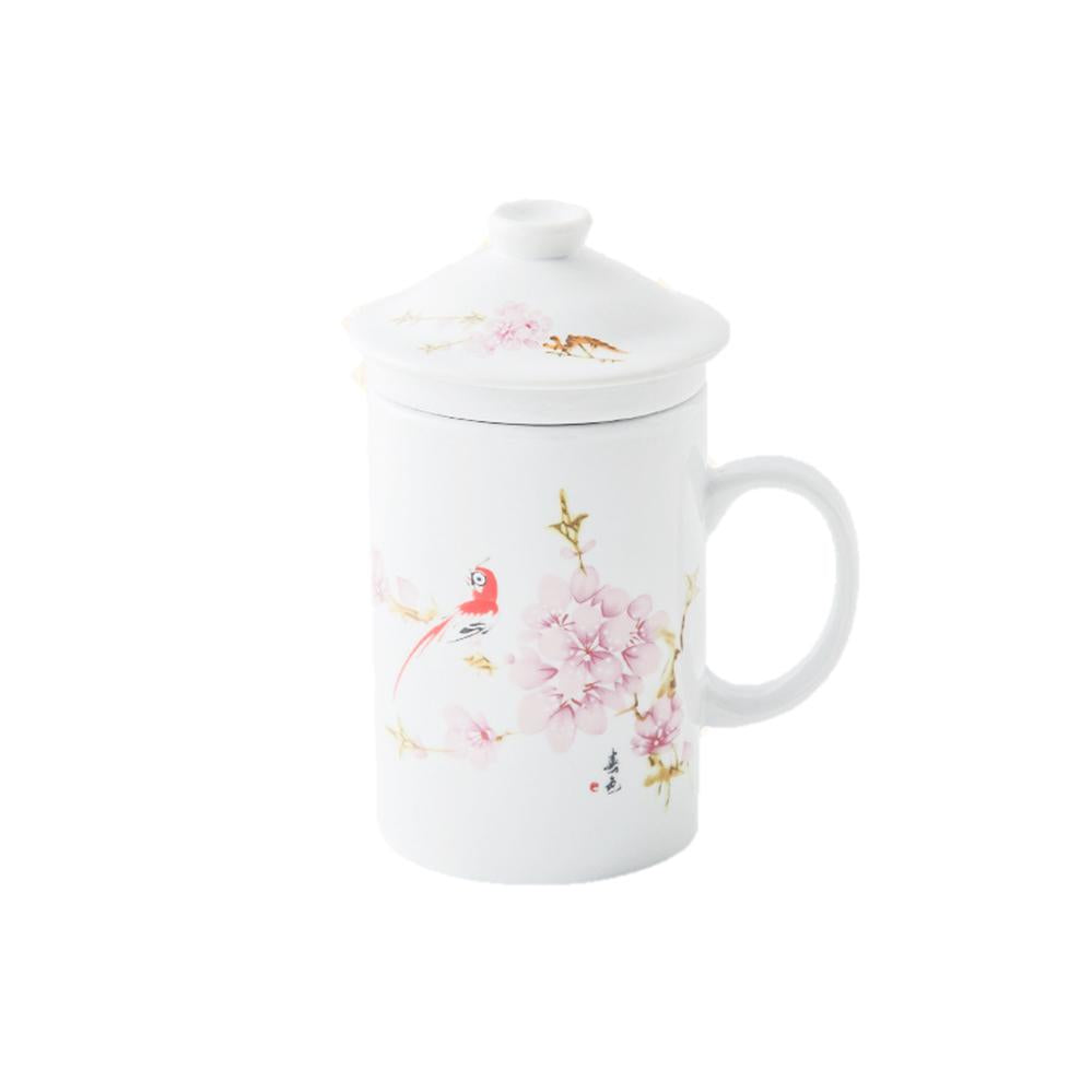 Chinese Porcelain Tea Infuser Mug with Lid - Style 09