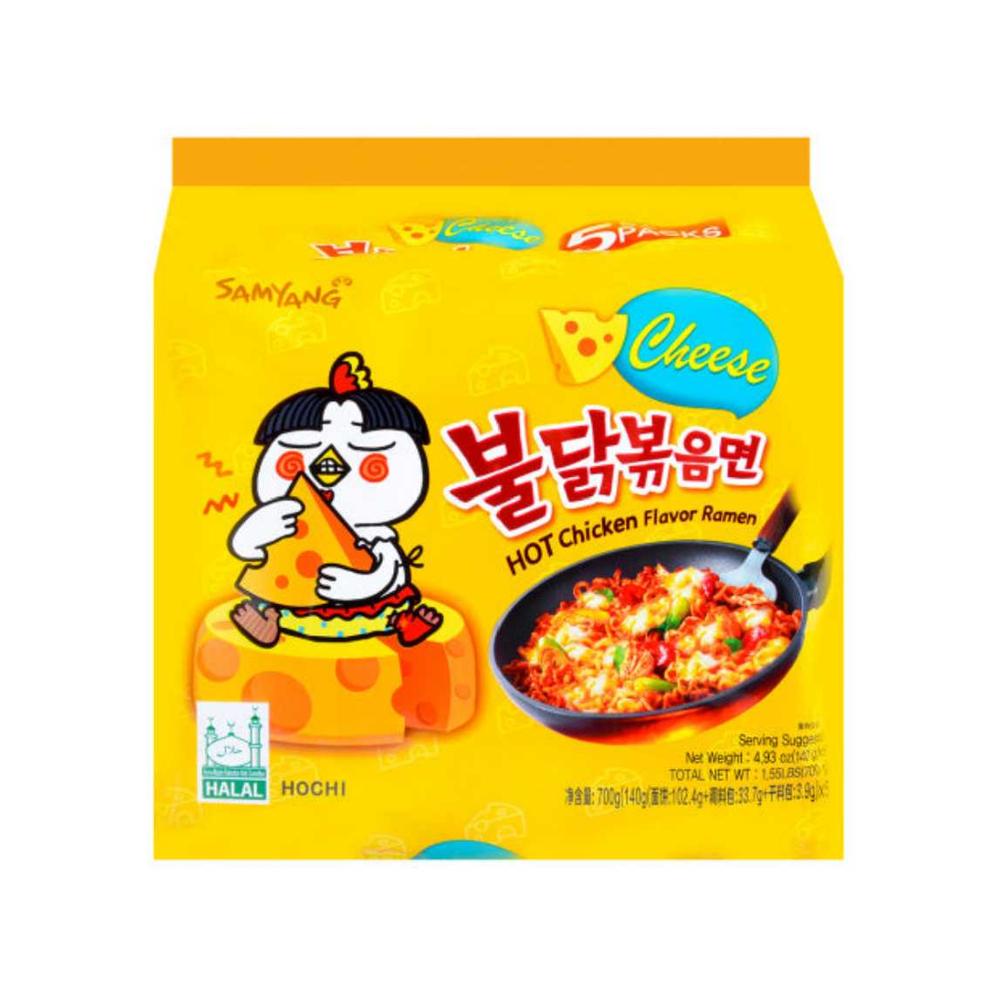Samyang Buldak Cheese Hot Chicken Ramen Multi-Pack 5x140g