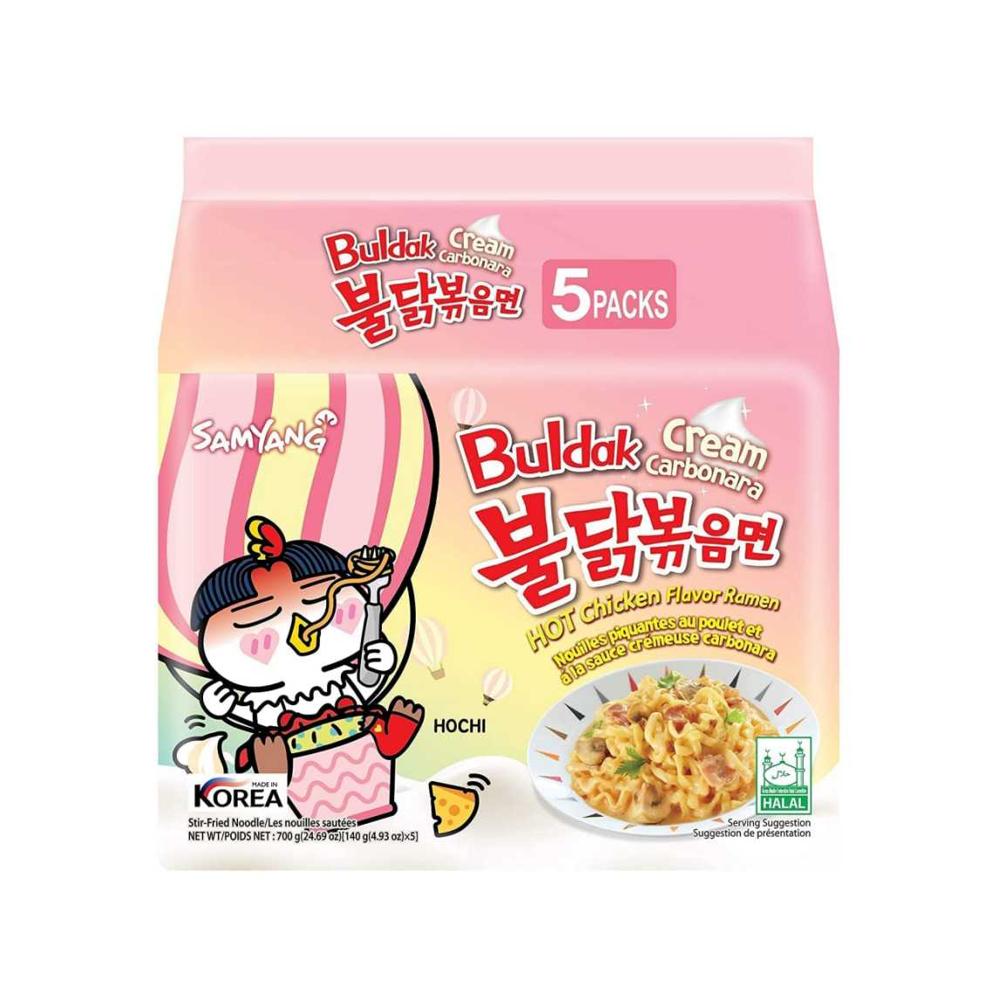 Samyang Buldak Cream Carbonara Hot Chicken Ramen Multi-Pack 5x140g