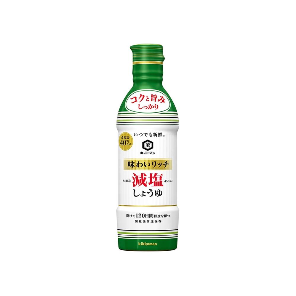 Kikkoman 40% Less Salt Soy Sauce 450ml