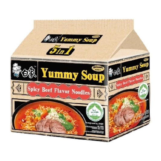 Baixiang Yummy Soup Instant Noodles (Spicy Beef) Multi-Pack 5x96g