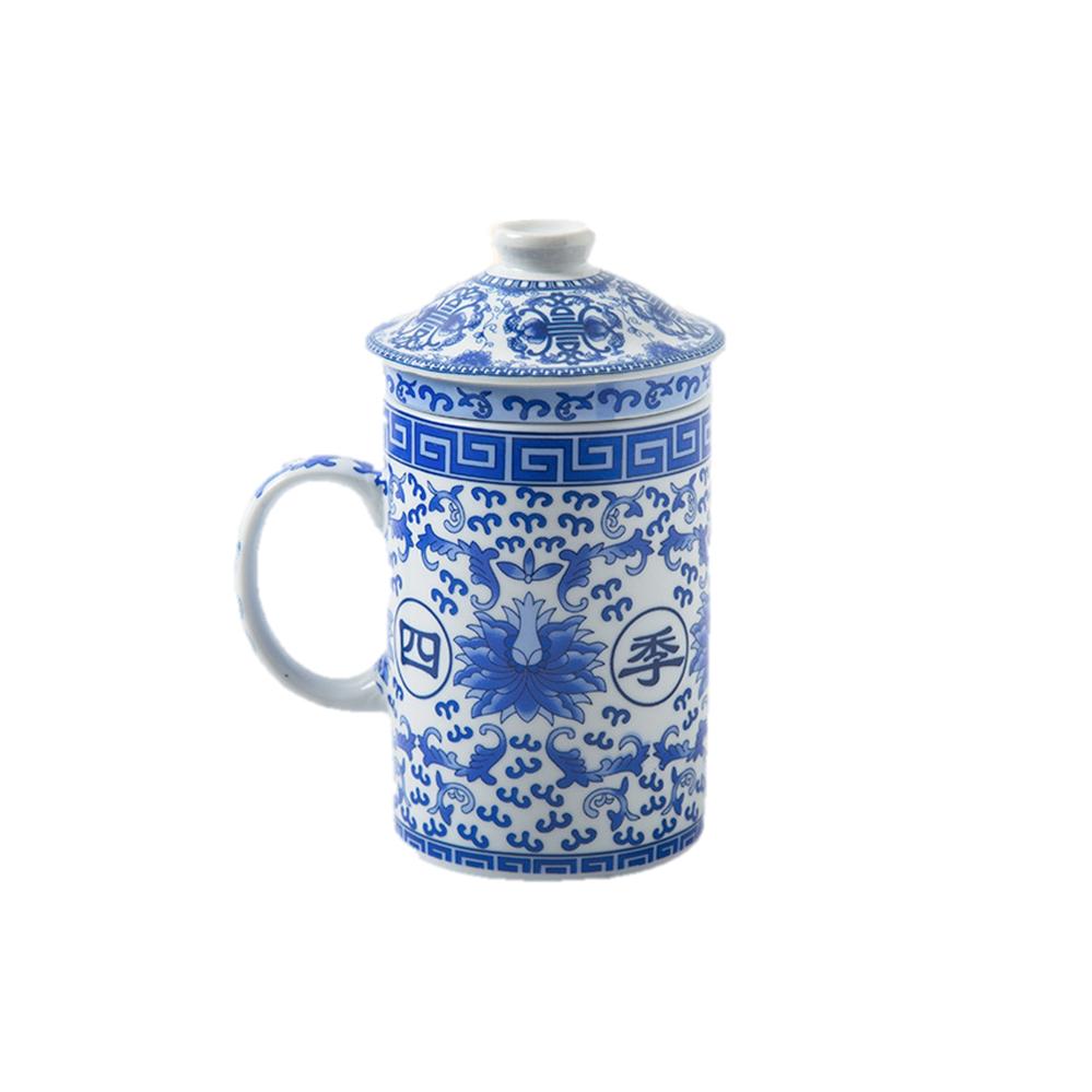 Chinese Porcelain Tea Infuser Mug with Lid - Style 12