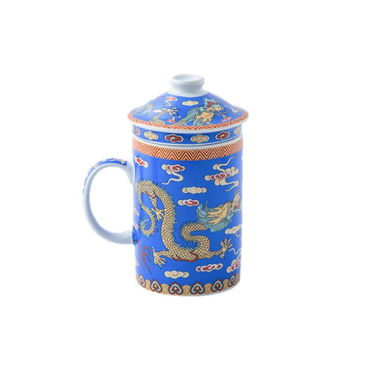 Chinese Porcelain Tea Infuser Mug with Lid - Style 10