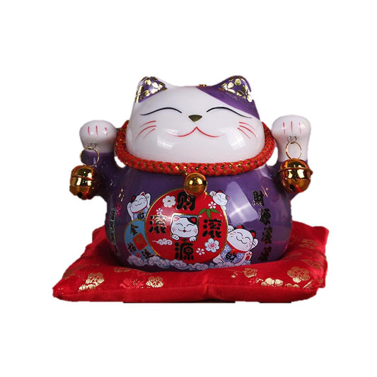 Ceramic Maneki-Neko Lucky Cat Coin Bank (11cm) - Style 03