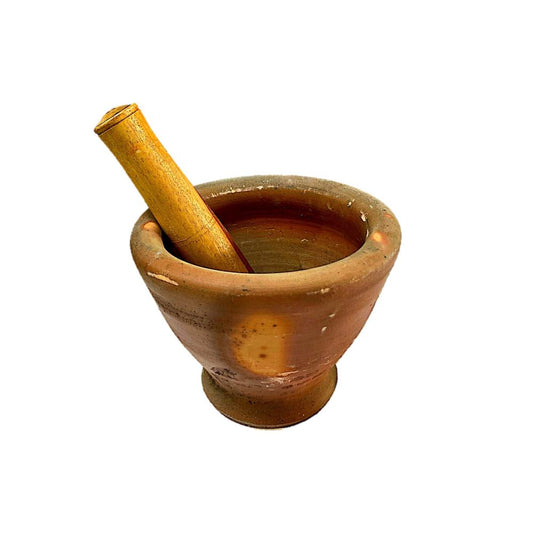 Clay Mortar and Pestle (10")