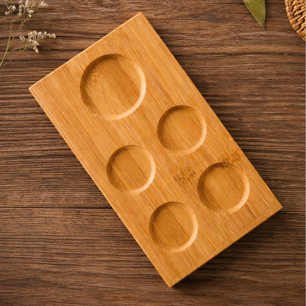 Bamboo Sake Serving Tray (1 Carafe & 4 Cups)