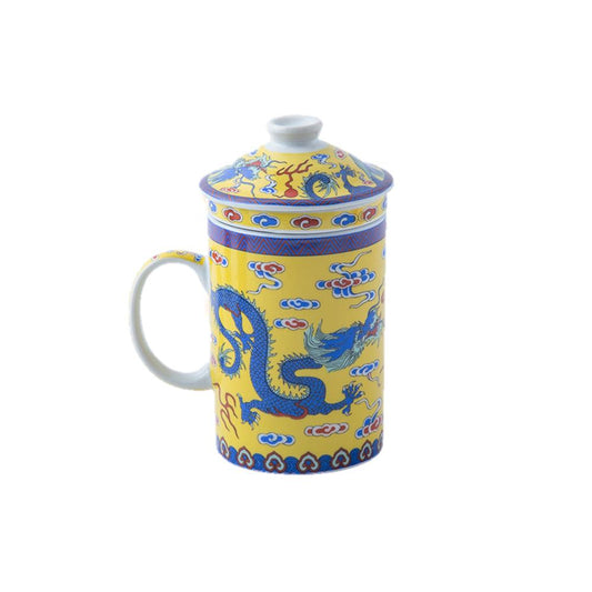 Chinese Porcelain Tea Infuser Mug with Lid - Style 11