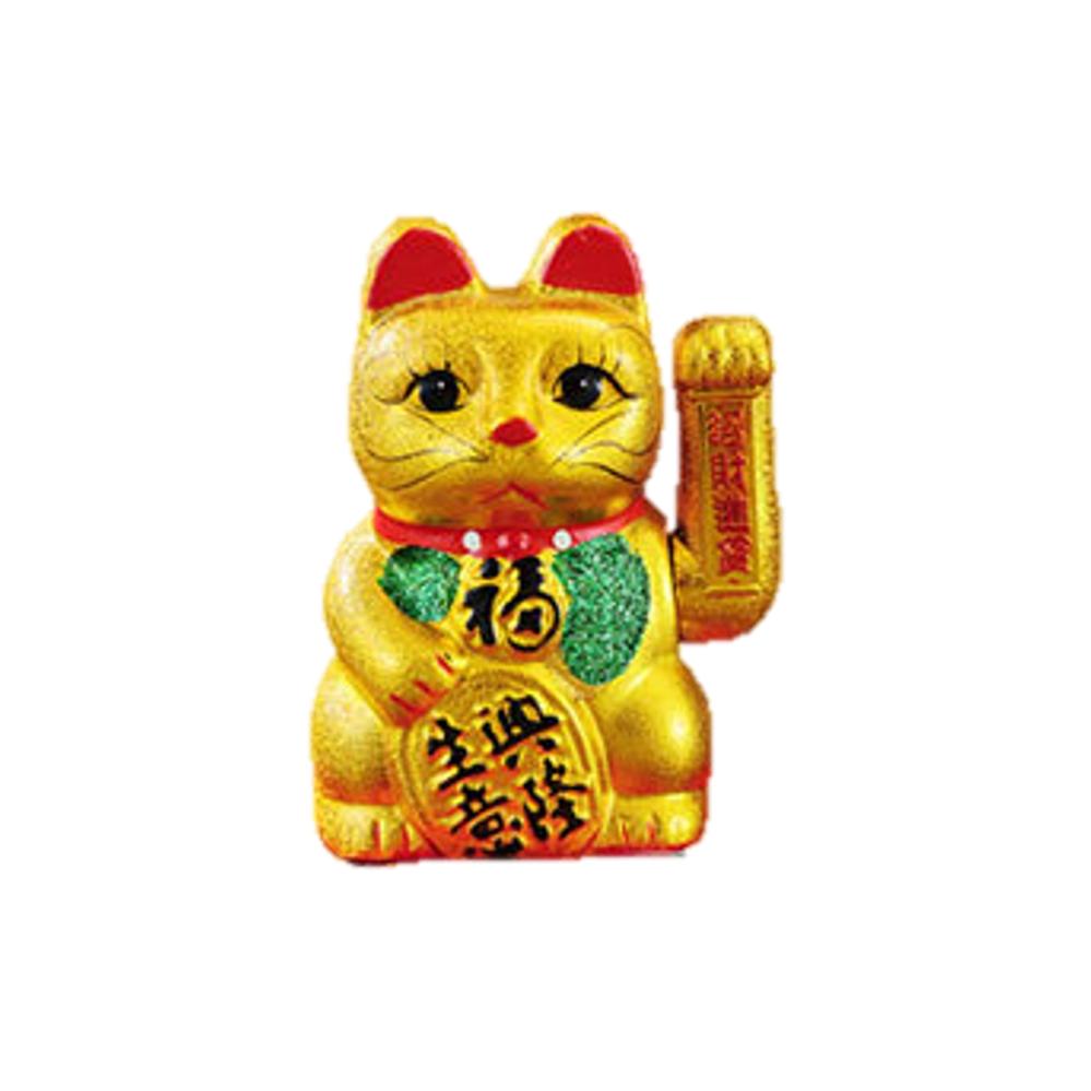 Ceramic Maneki-Neko Lucky Cat (Gold, 18cm)