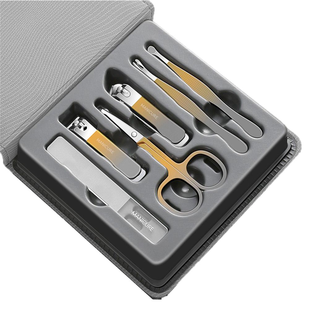 Stainless Steel Nail Clipper 6-Piece Set (Gold)