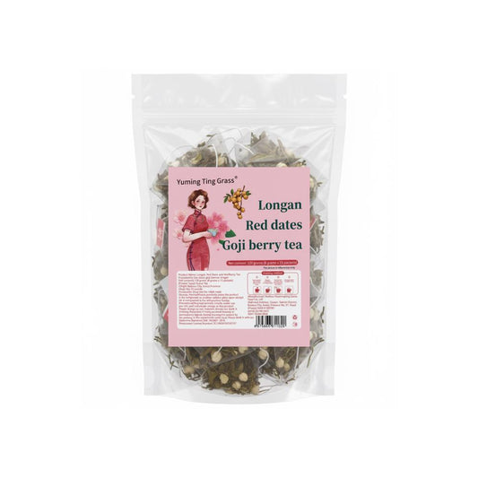 Yuming Ting Grass Longan Red Dates (Jujube) Goji Berry Tea 120g