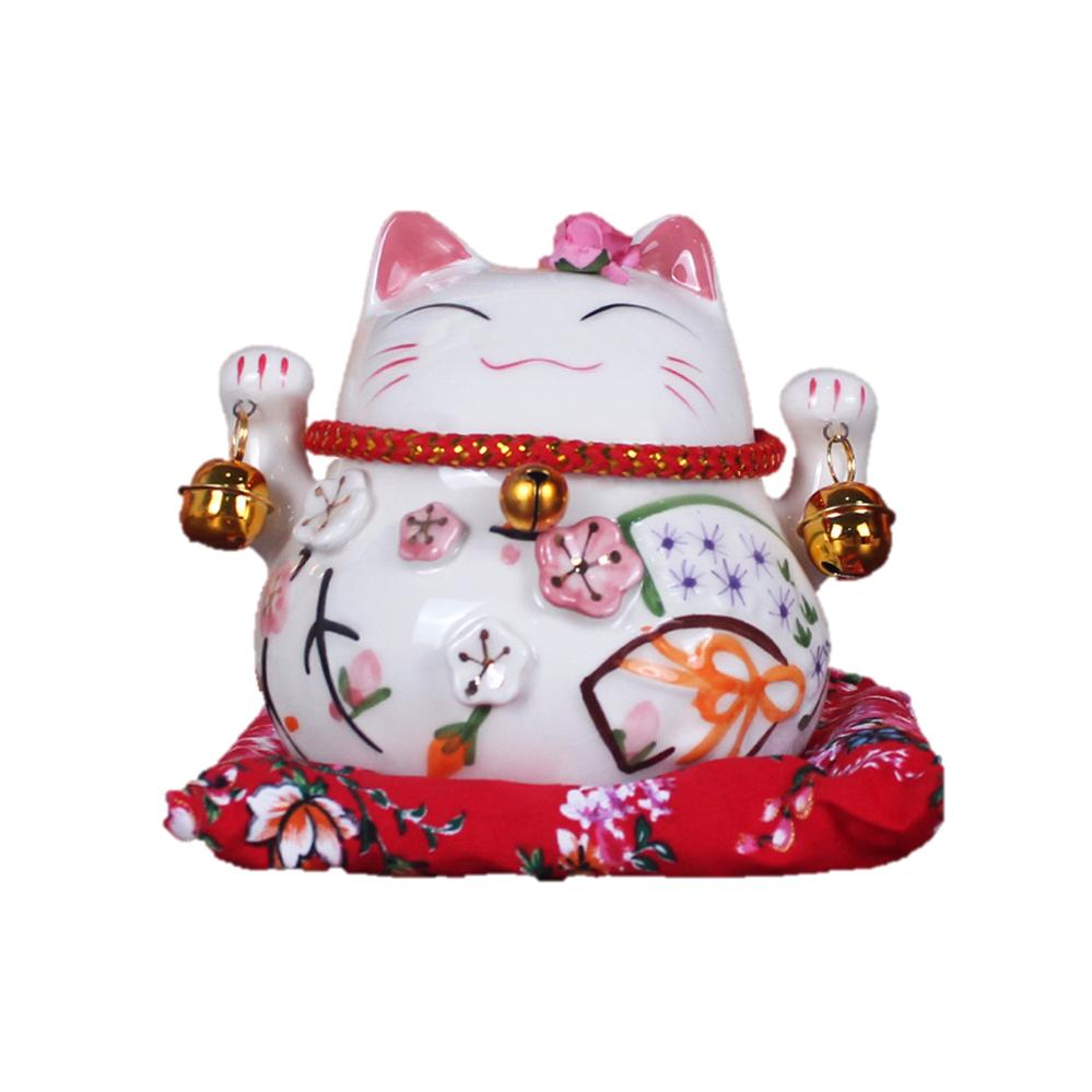 Ceramic Maneki-Neko Lucky Cat Coin Bank (11cm) - Style 05