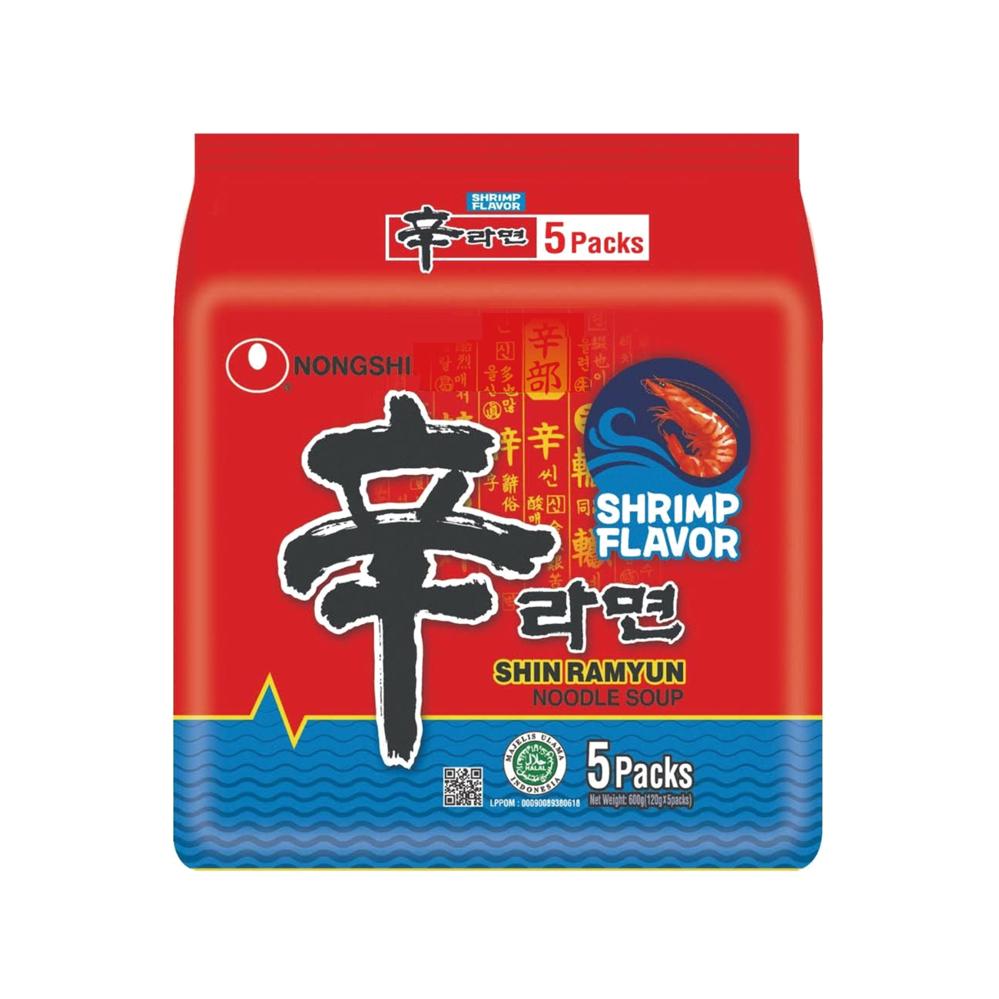 Nongshim Shin Ramyun Noodle Soup (Shrimp) Multi-Pack 5x120g