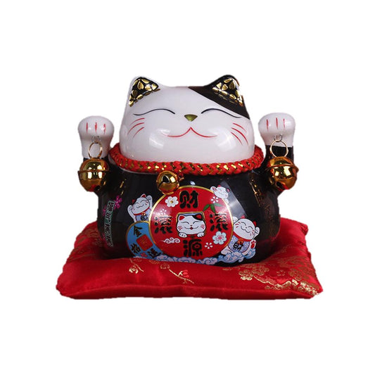 Ceramic Maneki-Neko Lucky Cat Coin Bank (11cm) - Style 06