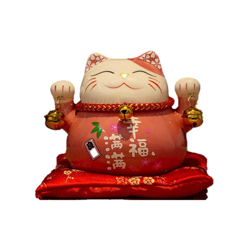 Ceramic Maneki-Neko Lucky Cat Coin Bank (11cm) - Style 12