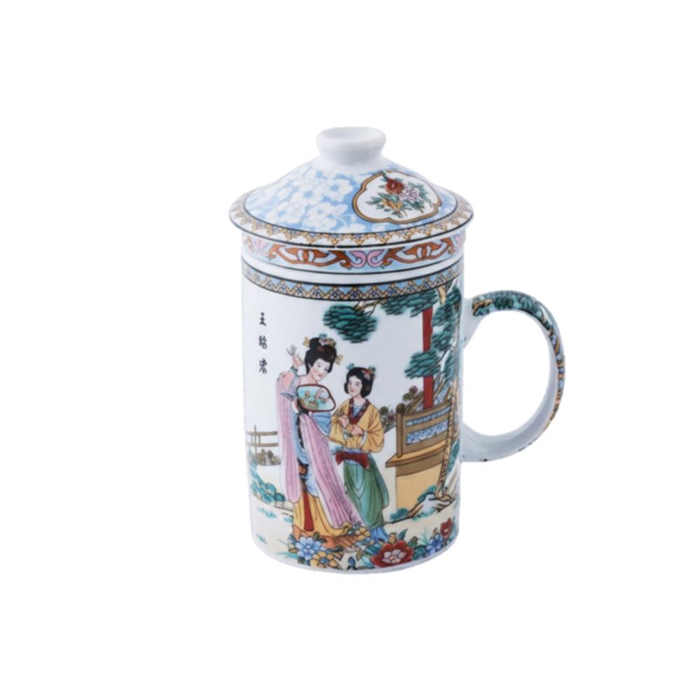 Chinese Porcelain Tea Infuser Mug with Lid - Style 13