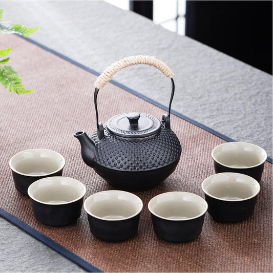 Retro Porcelain Tea Set (1 Teapot, 6 Cups) - Style 08