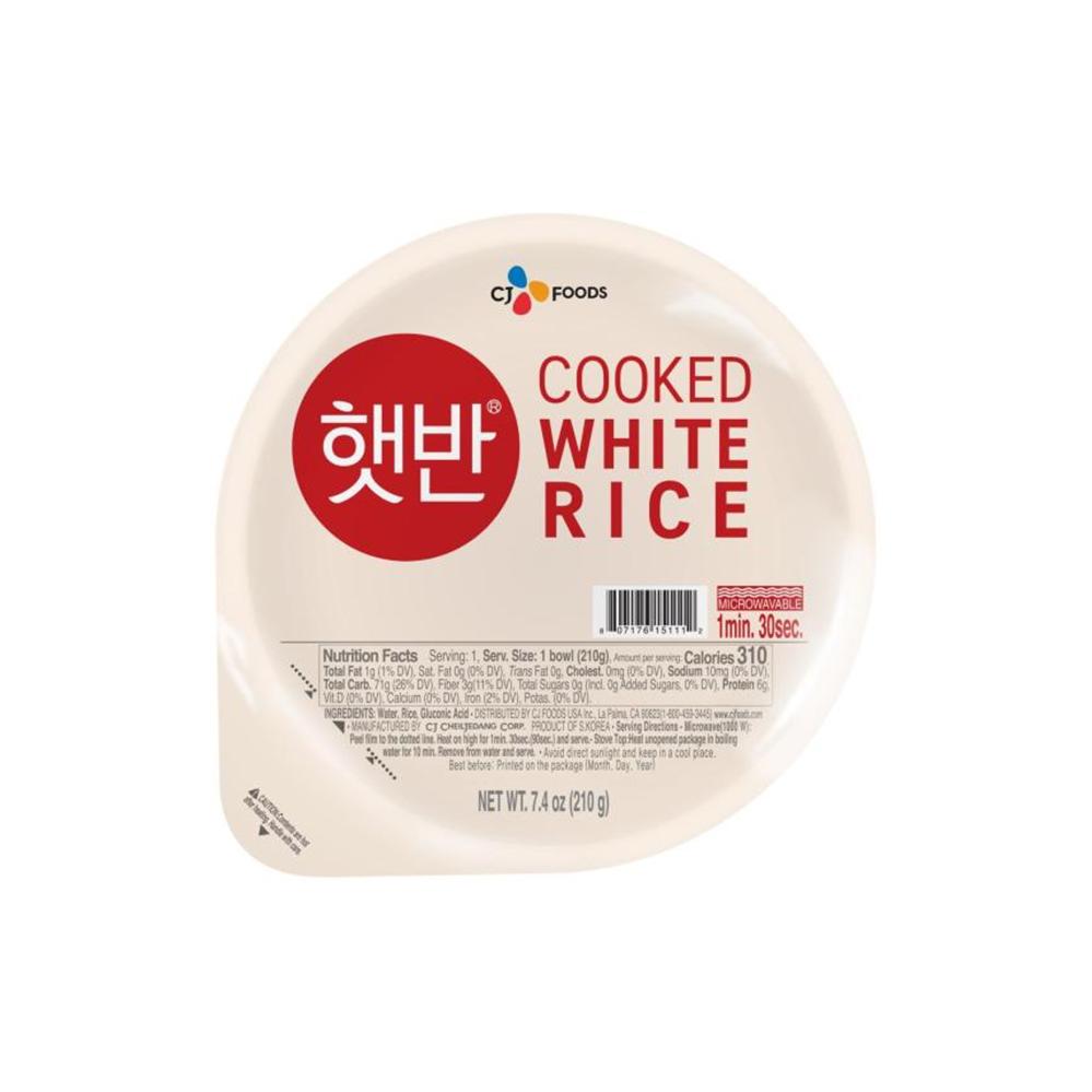 Cj Cooked Withe Rice CJ Foods Hetbahn Cooked White Rice 210g – HelloAsia!
