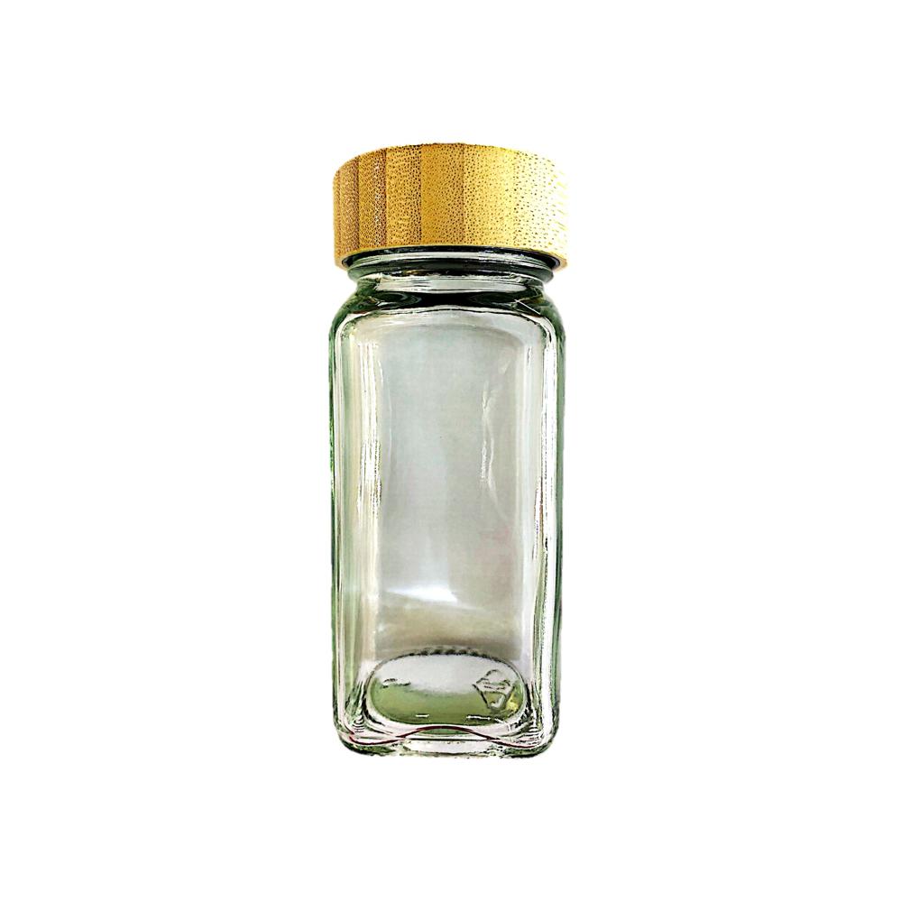 Glass Spice Jar with Bamboo Lid 120ml