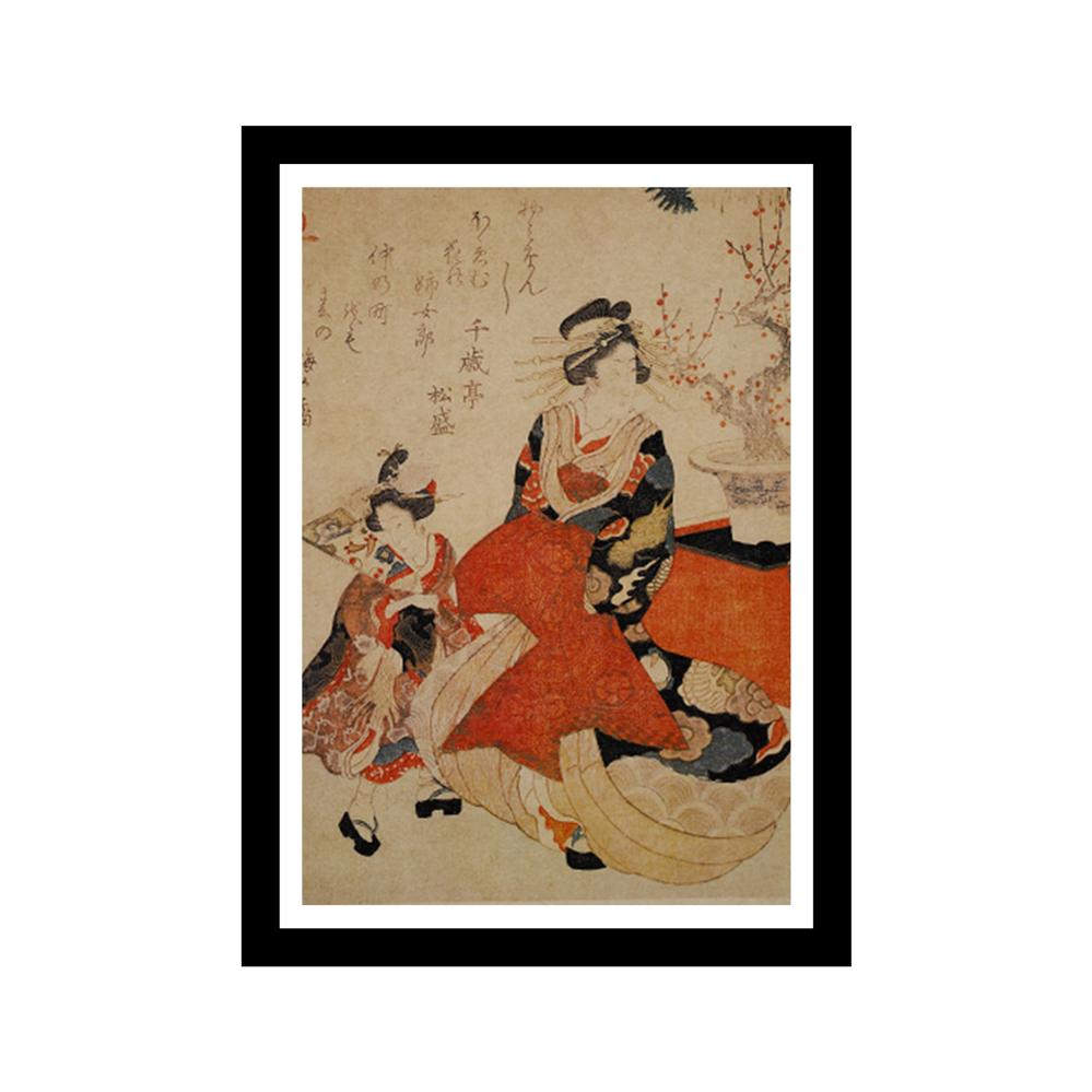 Retro Japanese Art Print with Frame (A4) - Style 08