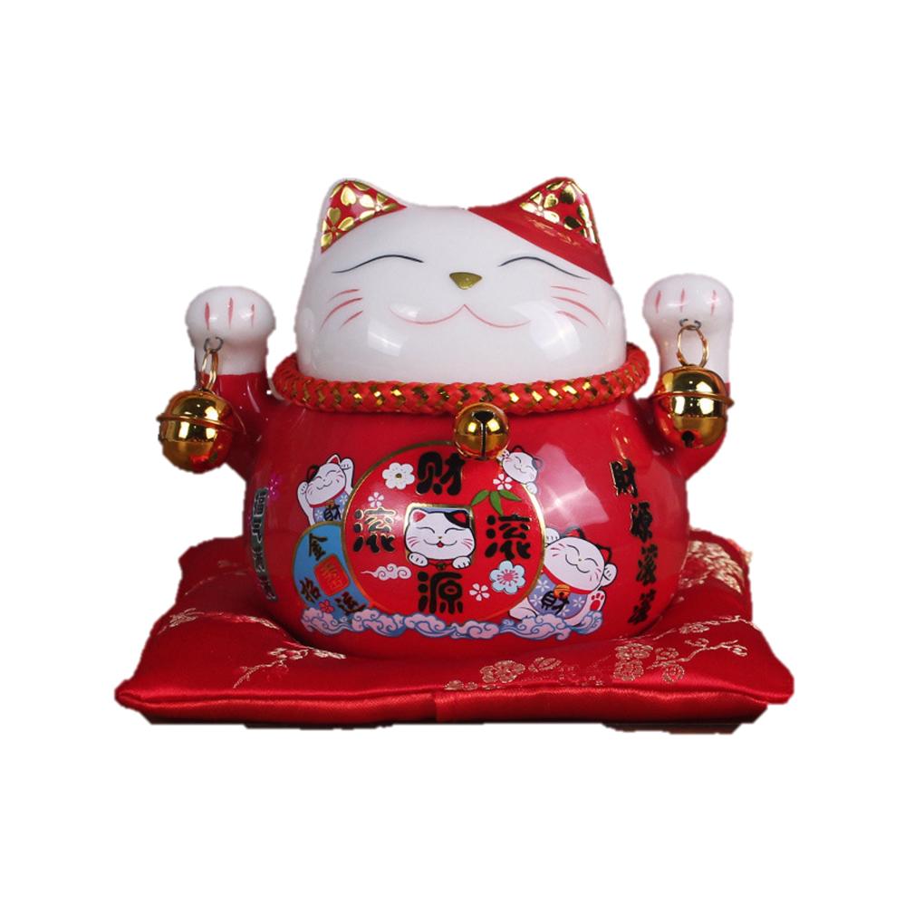 Ceramic Maneki-Neko Lucky Cat Coin Bank (11cm) - Style 02