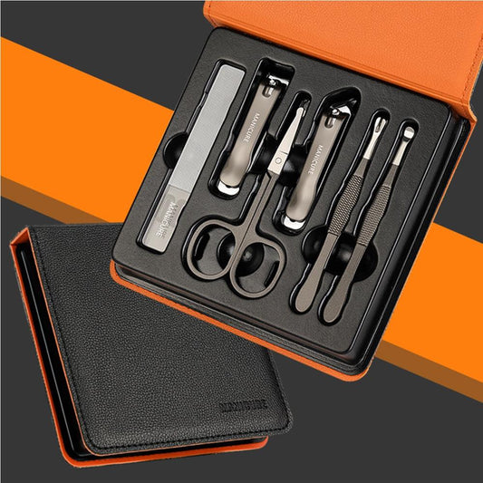 Stainless Steel Nail Clipper 6-Piece Set (Gunmetal Gray)