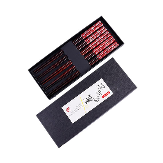 Wooden Chopsticks 5-Pair Gift Set (22.5cm) - Style 02