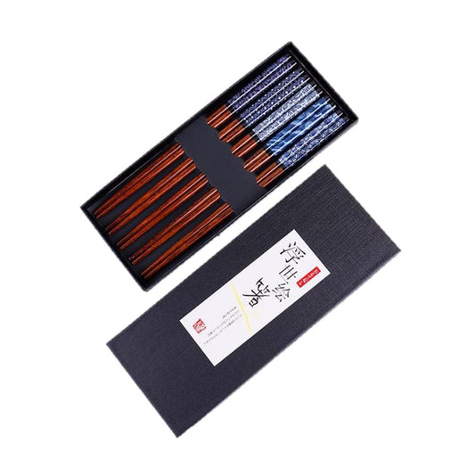 Wooden Chopsticks 5-Pair Gift Set (22.5cm) - Style 04