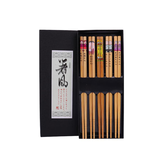 Bamboo Chopsticks 5-Pair Gift Set (22.5cm) - Style 03