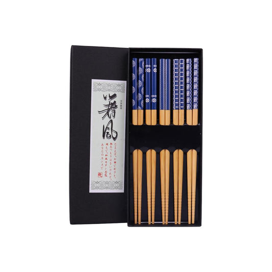 Bamboo Chopsticks 5-Pair Gift Set (22.5cm) - Style 02