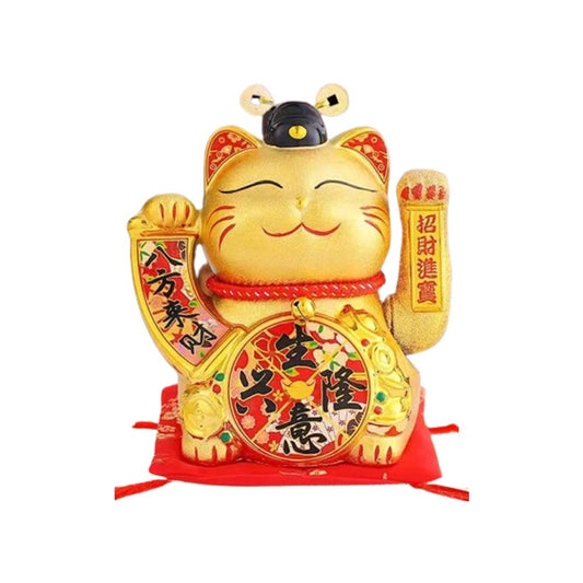 Ceramic Maneki-Neko Lucky Cat (Gold, 20cm)