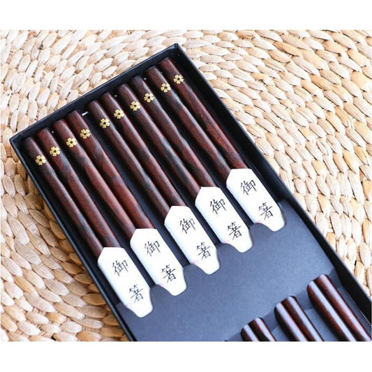 Wooden Chopsticks 5-Pair Gift Set (23cm)