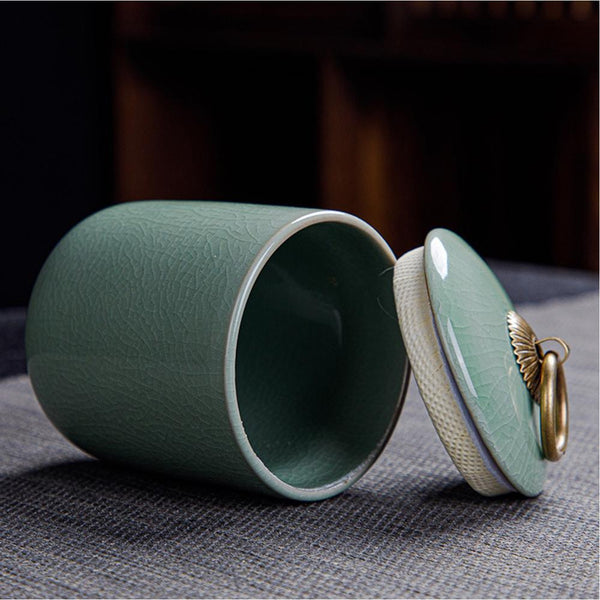 Retro Porcelain Tea Leave Storage Jar 150ml HelloAsia!