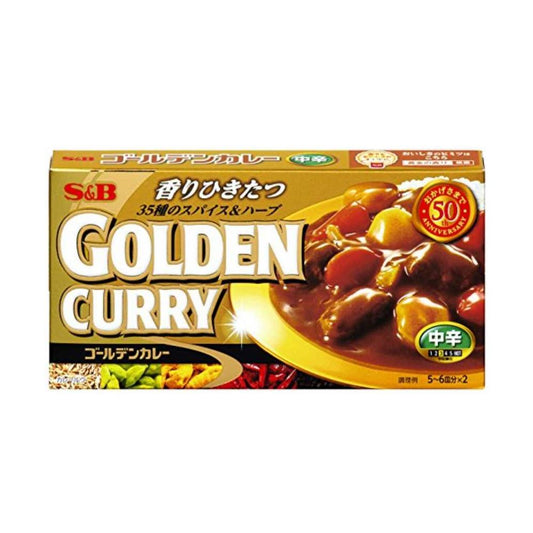 S&B Golden Curry Sauce Mix Medium Hot 198g