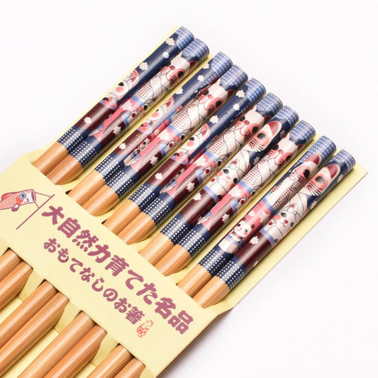 Bamboo Chopstick Set (5 Pairs) - Style 10