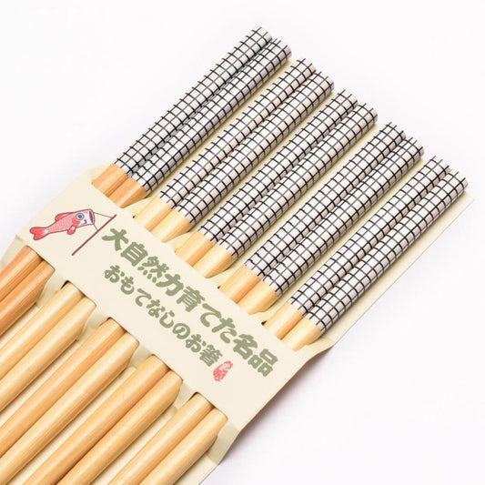 Bamboo Chopstick Set (5 Pairs) - Style 02