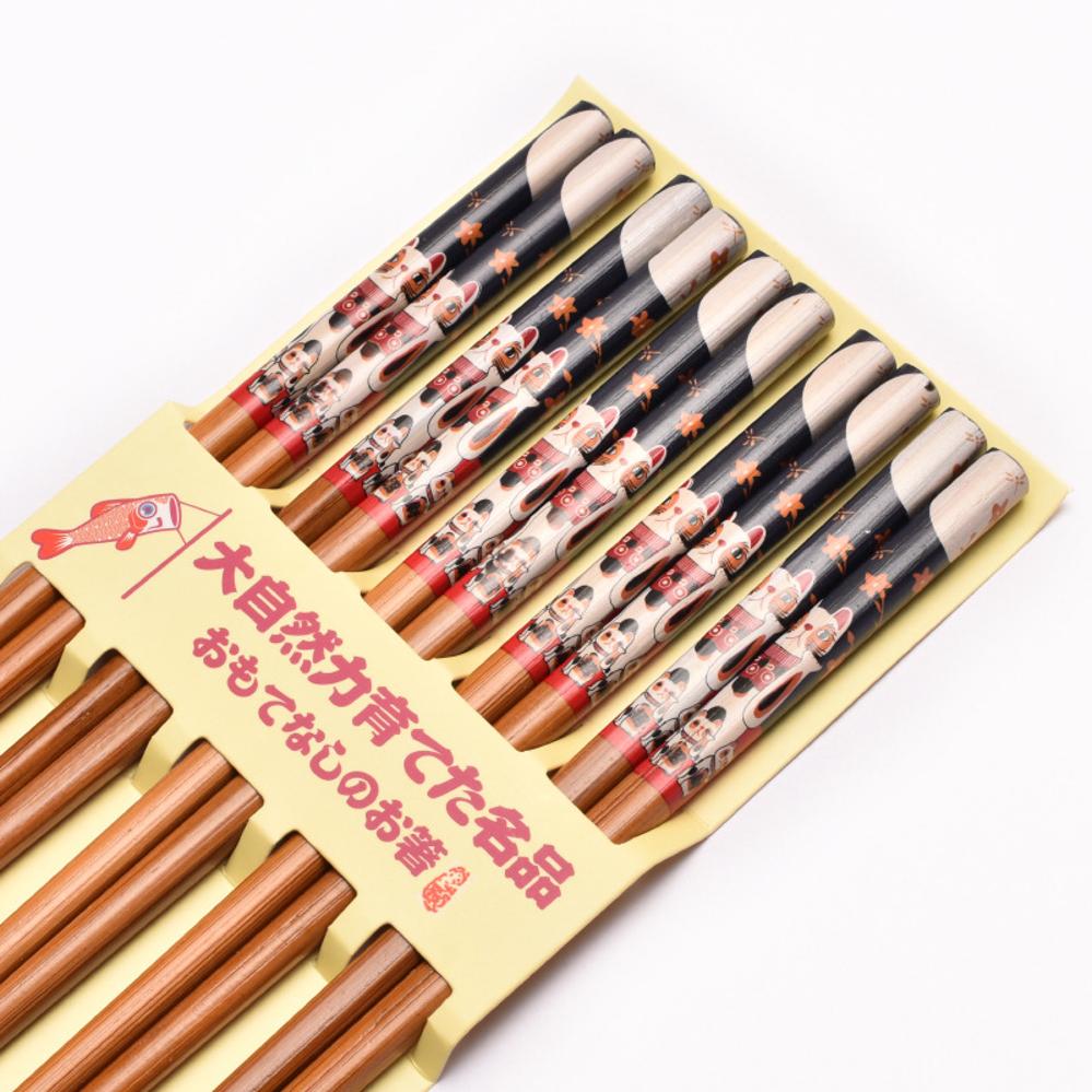 Bamboo Chopstick Set (5 Pairs) - Style 11